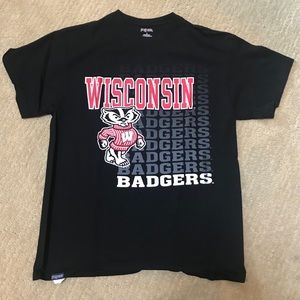 Black Wisconsin badgers tee